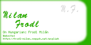 milan frodl business card